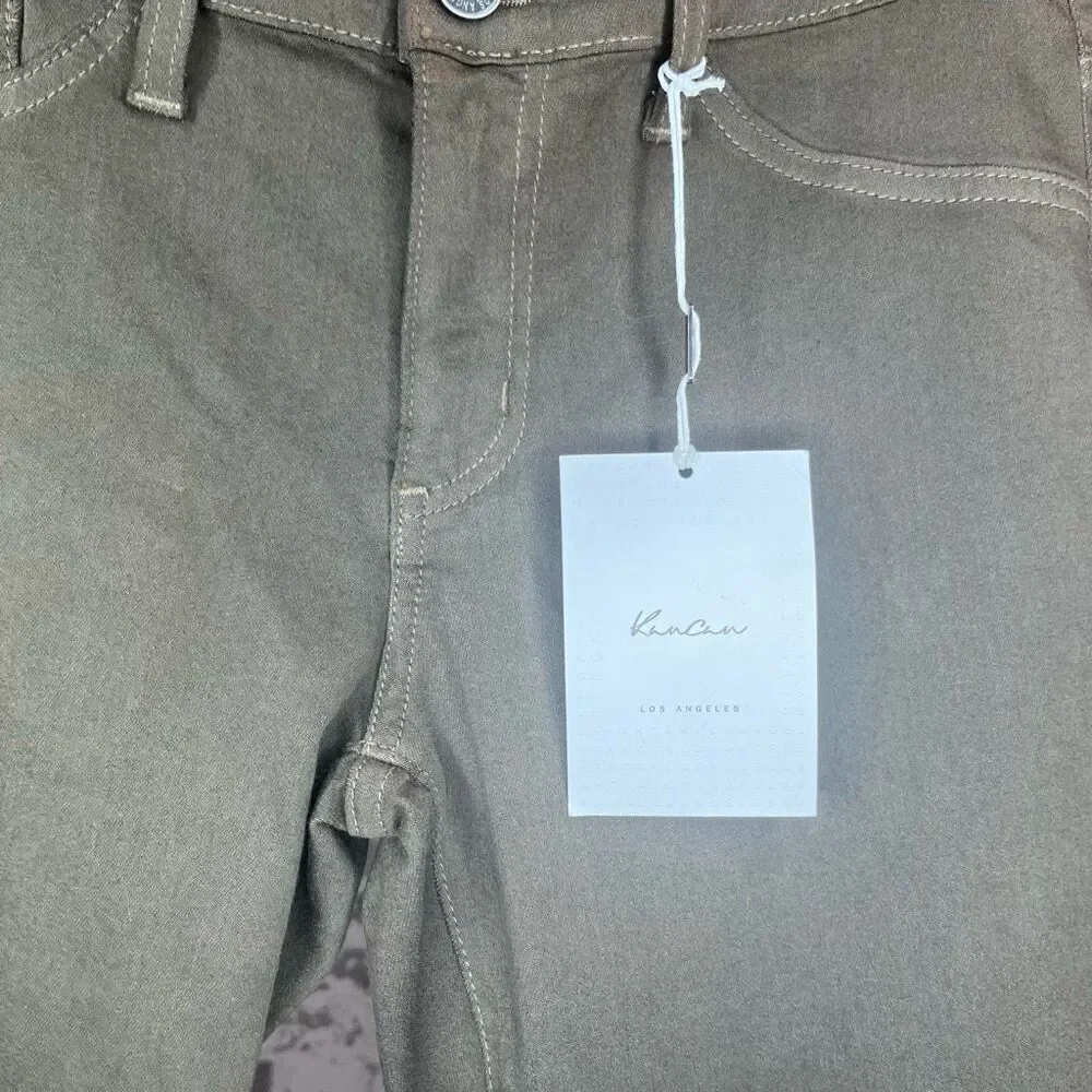 Kancan | women nwt distressed green ankle pants